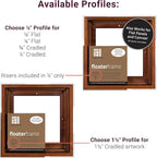 Ampersand Art Supply Floaterframe Readymade Frame for Flat and 7/8" Deep Wood Panel and Canvas Artwork, Paintings, Prints, and More, 11"x14", Walnut Bold