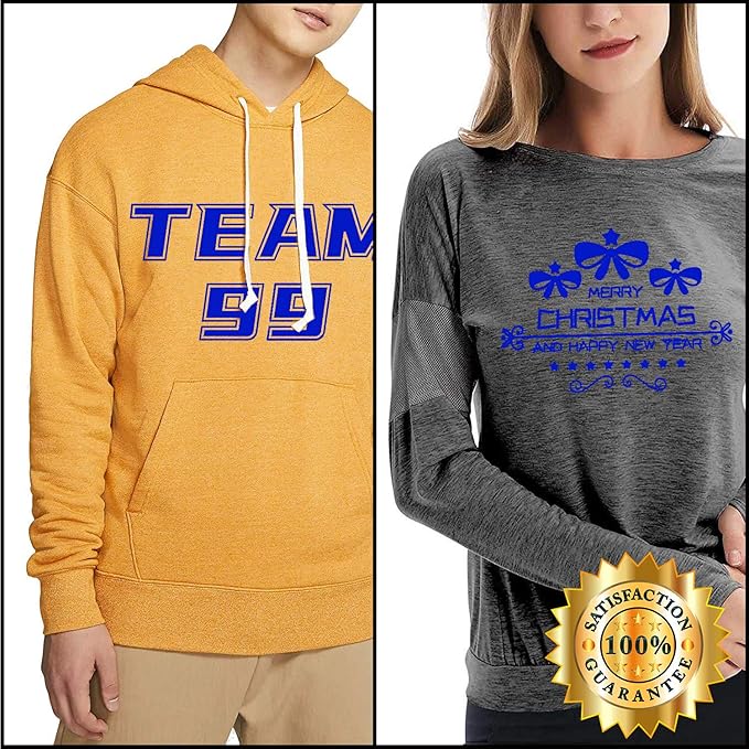 HTV Sapphire Blue Heat Transfer Vinyl Rolls 12 Inch by 8feet Roll Iron on DIY for T-Shirt Easy to Cut & Weed for Heat Vinyl Design Glossy (8Ft, Sapphire Blue)