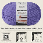 #6 Super Bulky Blanket Yarn for Crocheting - 4 Skeins(Each 10.5oz/300g, 220yds/201m), Chunky Chenille Thick Plush Big Soft Yarn for Crocheting Knitting Blankets, Lavender