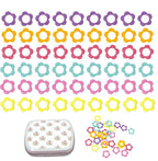 Wonafa 50Pcs Flower Metal Stitch Markers,Metal Colorful Crochet Stitch Markers,with Storage Box for Crocheting Clothing Tag DIY Craft Project (Flower-50Pcs)