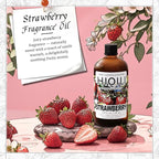HIQILI Strawberry Fragrance Oil for Diffuser Use, Great for Candle, Soap, Body Butter Making, DIY Fruity Scent Perfume - 5.07 Fl Oz
