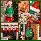 104 Pcs Red Green Christmas Patches Chenille Letter Patches Embroidered Stick on Patches Self Adhesive for Clothing,A-Z Letter Stickers Sew on Patches for Sweaters Jackets Hats Stockings Backpacks