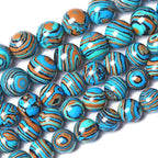 12MM Blue Malachite Beads Natural Stone Energy Healing Beads Round Loose Beads for Jewelry Making Bracelet 32pcs 15"