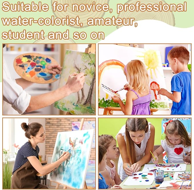 TecUnite 60 Sheets Watercolor Paper Pad Bulk Art White Cold Press Painting Paper for Kids Watercolorist Drawing Student Artist (8 x 12 Inch,Cold Press)