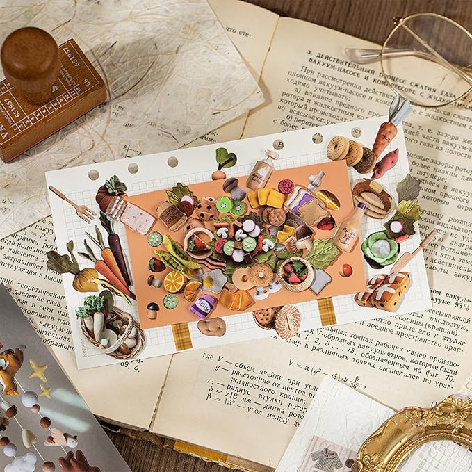 Y2K Aesthetic Cute Sticker Book - 30 Sheets Vintage Cut-Out Stickers | Junk Journal Supplies, Journaling & Scrapbook Stickers for DIY Crafts