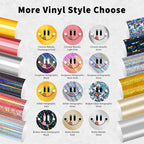 TECKWRAP Holographic Permanent Vinyl Bundle, 12" x 10" 12 Sheets Rose Gold, Gold and Silver Permanent Adhesive Vinyl for DIY Sticker, Home and Car Decor,