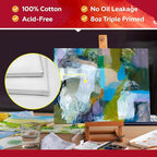 Stretched Canvas for Painting,10Pack 11X14 Inch Stretched White Blank Canvas,8 Oz Triple Primed 5/8" Profile Stretched Canvases,100% Cotton,Canvas for Painting, for Acrylics, Oils