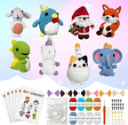 Vakdon 8PCS Crochet Kit for Beginners, 2026 Hallowwen Christmas Knitting Kit with Step-by-Step Video Tutorials, Beginner Crochet Kit Gifts for Kids, Adults