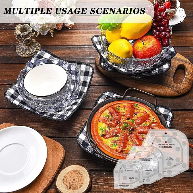 Bowl Cozy Template 3 Sizes, Sewing Patterns Quilting Templates, Quilting Rulers and Templates, Bowl Cozy Pattern for DIY Art Crafttemplate