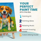 CraftyCrocodile Set of 2 Painting Kits for Adults and Couples - Sip and Paint Kit for Date Night and Crafts - Acrylic Painting Kit with Canvas Boards and Easels - Couple Art Set for Starters