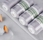 ilauke 3000 Yards Serger Thread of 4 Cones Each Spool 100% Polyester Sewing Thread All Purpose Sewing Thread for Serger Sewing Machine, Overlock Cone Sewing Supplies, 40S/2 Grey