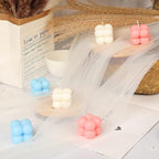 Konrisa 3D Bubble Candle Molds, 15 Cavity Cube Silicone Molds for Candles Making Soy Wax, Bubble Cake Molds for Baking Chocolate Dessert Cheesecake Mousse Cake Jelly Pudding