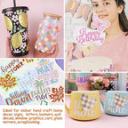 TECKWRAP Glitter Adhesive Vinyl, 12" x 12" 9 Glitter Colors with 1 High Tack Transfer Tape, Permanent Craft Vinyl for Scrap-Booking, Decals, DIY Projects, Home Decor, DIY Project Party Decoration