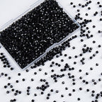 1200pcs Black 3mm Bicone Crystal Beads for Jewelry Making – Small Faceted Glass Beads for Bracelets, Earrings, Loc Sprinkles, DIY Crafts