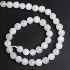 6MM 60PCS Natural White Moonstone Gemstone AAA Grade Crystal Spacer Loose Beads for Jewelry Making DIY Bracelet 15 Inches 1 Strand