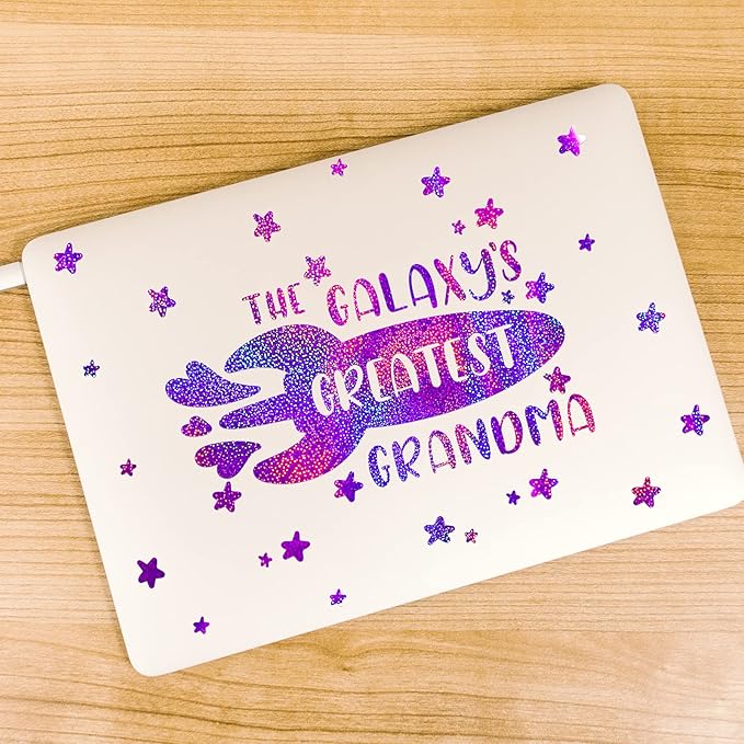 GIRAFVINYL Purple Holographic Vinyl - 12" x10ft Glitter Vinyl for DIY Halloween Signs, Home and Car Decorations