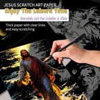 Scratch Paper Art for Adults-Scratch Painting Craft Kit (8 Sheets 16x11 in)|Foil Engraving Art Set|Stress Relief Gift for Travel Lovers,Craft Lovers|Creative Scratch Art Home Decor(Famous Painting)