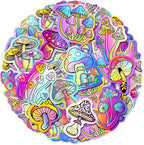 100 Pack Holographic Mushroom Stickers for Laptop Water Bottles Scrapbook, Mushroom Party Favors