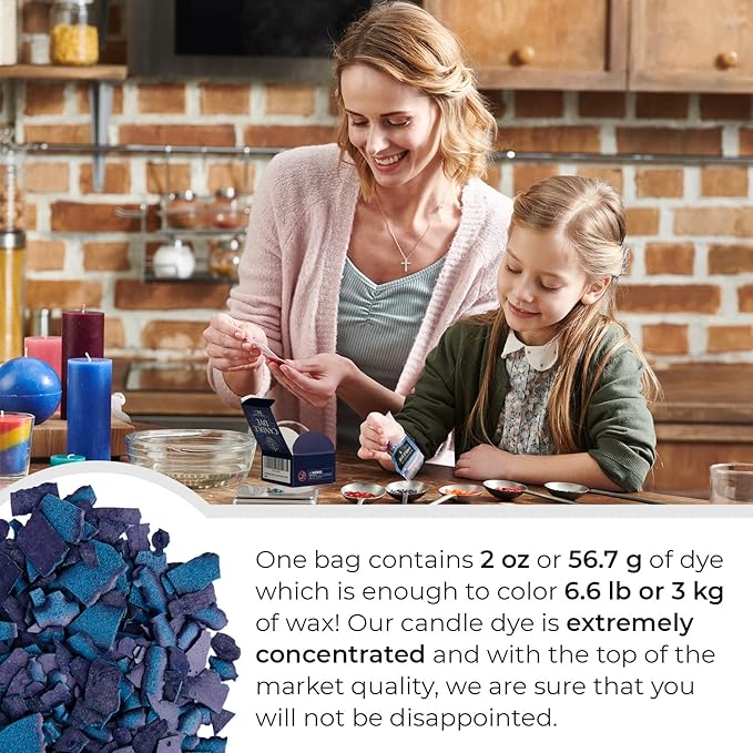 Aquamarine Candle Dye 2oz for Soy Candle Making – Highly Concentrated Candle Wax Dyes – Candle Shop Premium Color Dye Chips for Soy Wax, Beeswax, Paraffin