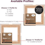 Ampersand Art Supply Floaterframe Readymade Frame for Flat and 7/8" Deep Wood Panel and Canvas Artwork, Paintings, Prints, and More, 8"x10", Maple Bold