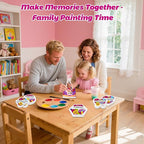 24Pack Stretched Canvas for Painting, 100% Cotton Art Canvases with Easel for Painting, 5/8 Inch Profile 8 Ounce Acid-Free Painting Canvas Supplies for Acrylics,Oils & Other Painting Media - 20cm