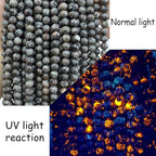 10MM 72pcs Natural Flame Yooperlite Stone Energy Beads Round Loose Beads for Jewelry Making DIY Bracelet Necklace 2 Strands 32"