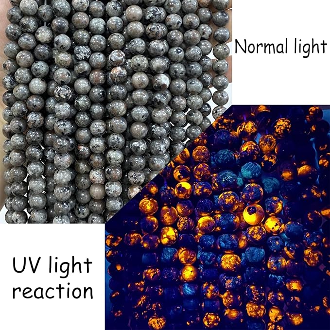 8MM 90pcs Natural Flame Yooperlite Stone Energy Beads Round Loose Beads for Jewelry Making DIY Bracelet Necklace 2 Strands 32"