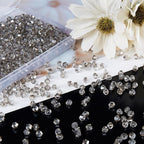 1100PCS 4mm Bicone Crystal Glass Beads for Jewelry Making, Sparkling Mini Beads for Suncatchers, DIY Bracelets & Craft Projects (Grey)