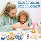 Alvian Mandala Coaster Crochet Kit for Beginners Crochet Starter Kits Craft Knitting with Step-by-Step Video Tutorials Mini Handmade Crochet Knitted Gift for for Birthday, Anniversary, Valentines