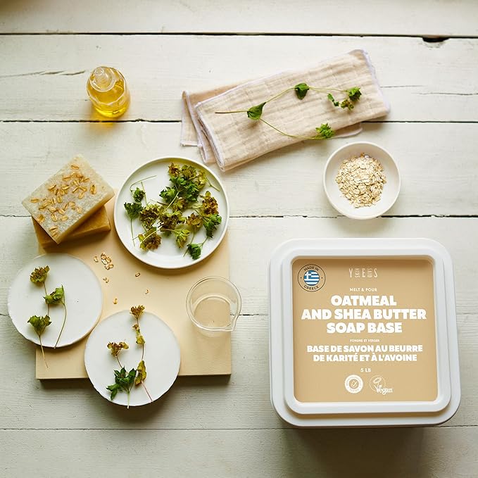 5Lb Oatmeal Soap Base - Bulk Melt and Pour Organic Soap Making Supplies - SLS/SLES Free, No Palm Oil, All Natural - Perfect for DIY Projects, Gentle on Skin, Moisturizing