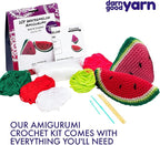 Darn Good Yarn - Crochet kit for Beginners to Intermediate | Watermelon DIY Crochet Amigurumi - Crochet Kit Include Pattern, Yarn, Crochet Hook, Stuffing and Knitting Needles
