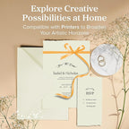 Wanderings Thick Handmade Deckled Edge Cotton Paper - Cold Pressed Texture - Paint, Watercolor, Drawing, Writing, Cards, Invitations, Menus, Save The Date, Arts and Crafts, 25 Pack Green 300gsm, 5x7