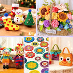 Crochet Kit, 1600 Yarns 35 Colors Acrylic Yarn Skeins, 53 PCS Crochet Hook Accessories and A Storage Bag, Yarn for Crocheting Suitable for Knitting, Knitting Kit Gift for Adult and Beginner, Black