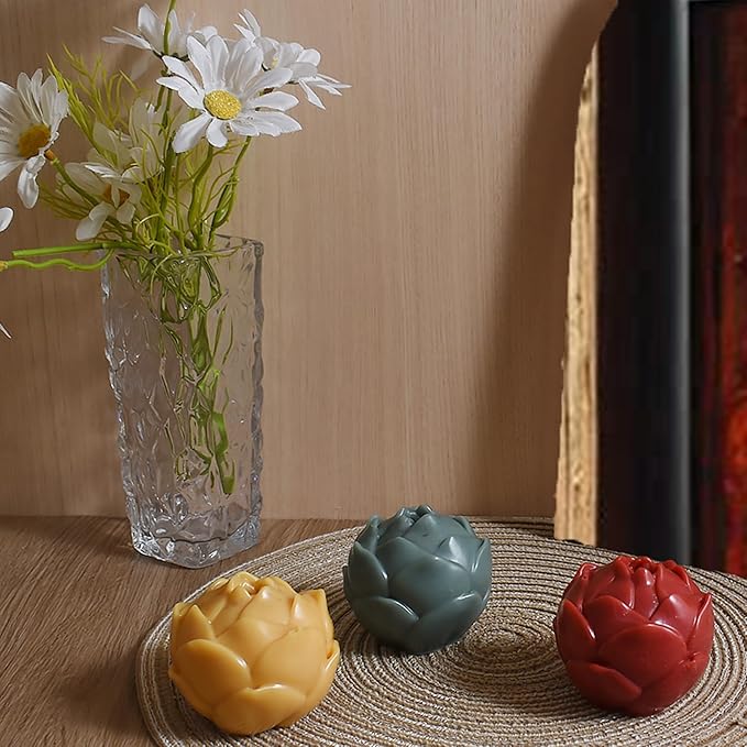 Silicone 3D Flower Bud Mold - Wave Candle Silicone Resin Casting Molds for Candle & Resin & Soap Craft Supplies