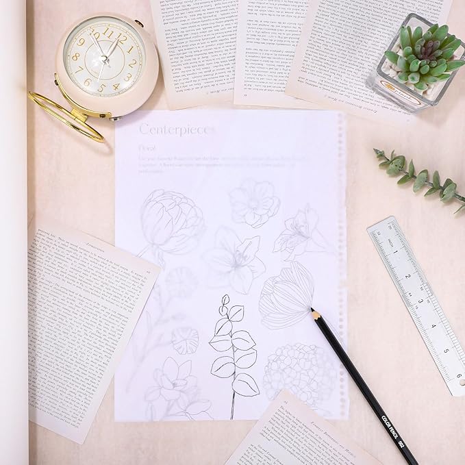 Tracing Paper Roll 24in x 50yd, White Trace Paper Pattern Paper Translucent Tracing Paper for Sewing, Drawing, Sketching, Gift Wrapping