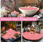 Pink Candle Sand Wax with Wicks and Wick Tabs- 450g DIY Pearled Candle Wax, Refillable Pearled Sand Candles with Wicks, for Valentine's Day, Wedding, Dating