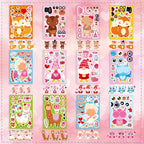 36 Sheets Valentine's Day Stickers for Kids, Make a Face Sticker Make Your Own Animal with Heart Mix Stickers Valentine's Day Activities Party Favors