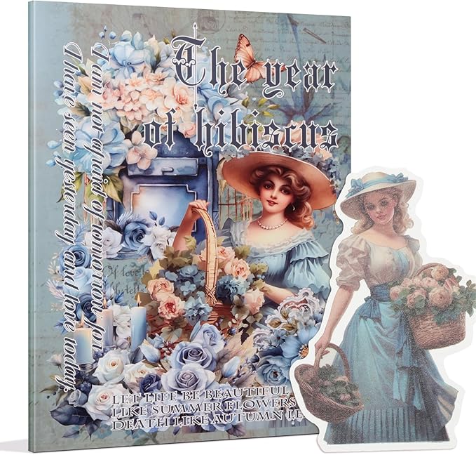 Snycler Sticker Book - 24 Sheets Vintage PET Stickers for Scrapbooking, Junk Journaling, Ephemera, and Decorative Crafts - Pre-Cut Floral Design Stickers Vintage-8