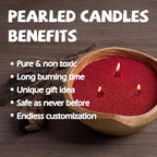 Pearled Candle Sand Wax Christmas Making Kit Refillable Pearled Wax with 1lb White and 300g 3 Colors 50 Wicks 10 Christmas Decoration Cards Scented Candle Supplies for Christmas Home Decor