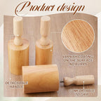 Juexica 3 Pcs Pottery Clay Molds 3 Size 2.5'', 3.1'', 3.7'' Plaster Mug Vase Tools with Removable Handle, Pottery Cup Shaping Tool Wood Slump Press Mold for DIY Ceramic Cup Mug Vase Making