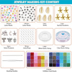 LEECOON 15800+pcs Size 8/0, 3mm Glass Seed Beads for Bracelet Jewelry Making, Small Beads 48 Colors Assortments Kit for Making Necklace Earring with Alphabet Beads Charms Pendants