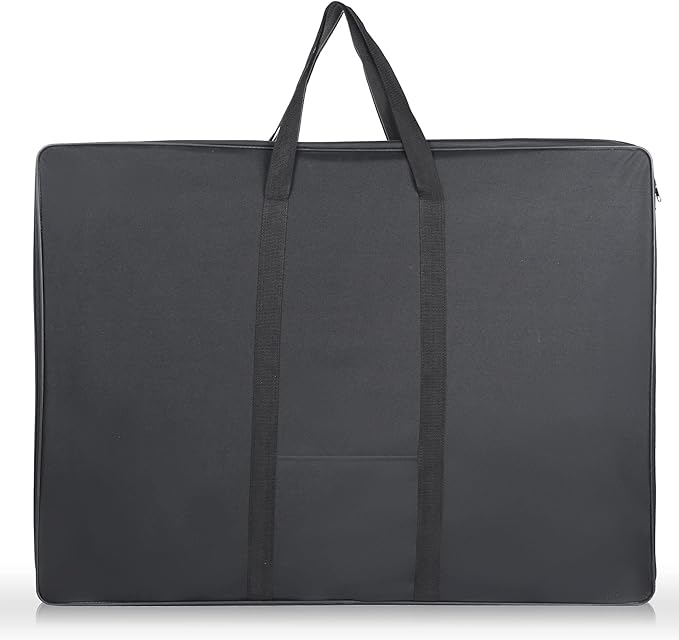 JJRING Art Portfolio Case, Wire Framed Nylon Portfolio Tote, Art Storage Bag in 37 Inches by 28 Inches, Great Carrying Bag for Artworks, Posters, Drawings, Prints(Black)