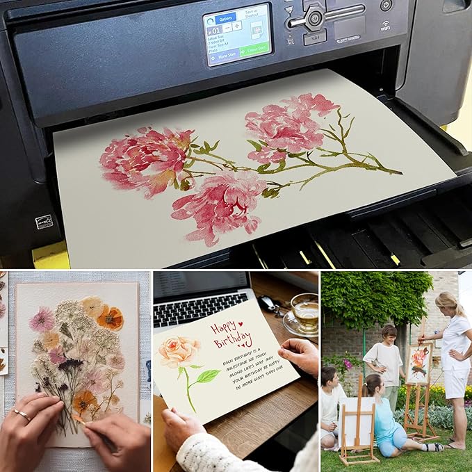 100 Sheets Watercolor Paper 5x7 Inch 102LB/230GSM Cold Press Practice Paper for Students and Beginners, Acid-Free Heavyweight Art Sheets for Painting, Printing, Scanning & Crafting