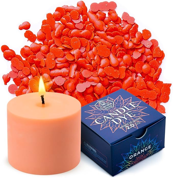 Orange Candle Dye 2oz for Soy Candle Making – Highly Concentrated Candle Wax Dyes – Candle Shop Premium Color Dye Chips for Soy Wax, Beeswax, Paraffin