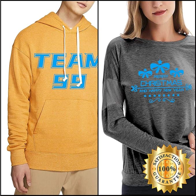 HTV Lake Blue Heat Transfer Vinyl Rolls 12 Inch by 8 feet Roll Iron on DIY for T-Shirt Easy to Cut & Weed for Heat Vinyl Design Glossy (8Ft, Lake Blue)