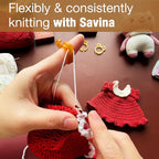 Savina Handmade Crochet Tension Ring Set of 2 - Adjustable Yarn Guide Rings for Finger, Buffalo Horn Ring for Crocheting & Knitting, Ergonomic Yarn Holder for Smooth Tension Control. (2)