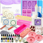 Soap Making Kit for Beginners | 6LBS Melt & Pour Soap Base - Shea Butter, Clear Glycerin & Goat Milk, All-in-one Soap Kit w/Molds, Fragrances, Colors, Soap Making Tools & Supplies for Adults (Deluxe)