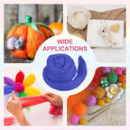 MECCANIXITY Wool Roving Yarn Soft Felting Wool 50g/1.76oz Pure Chunky Roving Yarn for Needle Felting Knitting Blanket Spinning Weaving Art DIY Craft Light Sea Blue