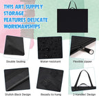 Abbylike 48 x 36 Inch Art Portfolio Bag Large Size Art Supply Bag with Nylon Shoulder Waterproof Poster Board Painting Drawing Sketch Storage Carrying Case for Christmas Artwork Gift(Black,1 Pcs)