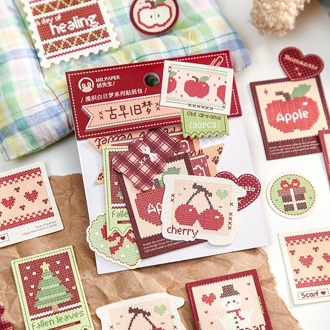120 Pieces Vintage Stickers Pack with Retro Illustrations for Journaling Scrapbooking Bullet Journal Kawaii DIY Crafts